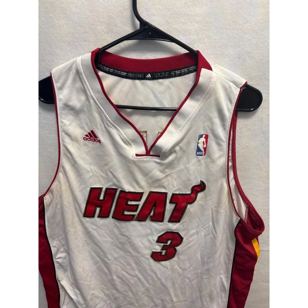 Adidas‎ Miami Heat Dwyane Wade NBA Jersey Mens XXL White Good #3 Swingman